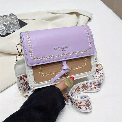 Bolso Bandolera Mujer Elegante - Cartera Cruzada con Hebilla Decorativa