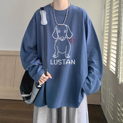 Cartoon Puppy Printed Long Sleeve T-shirt