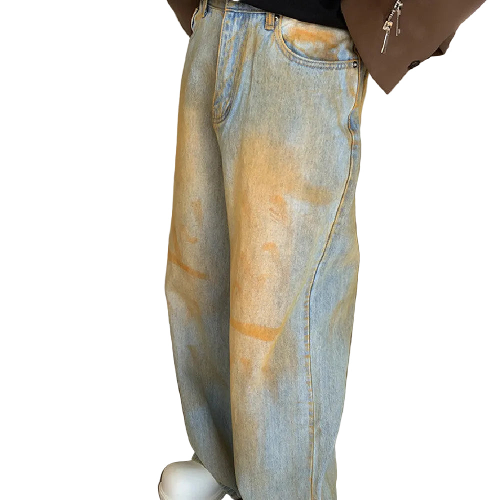 Jeans con lavado degradado de moda para hombre