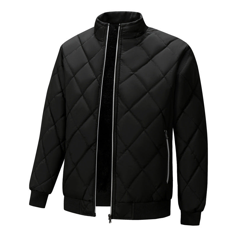 Chaqueta de algodón acolchada con cuello alto para hombre, moderna y cálida, estilo papá