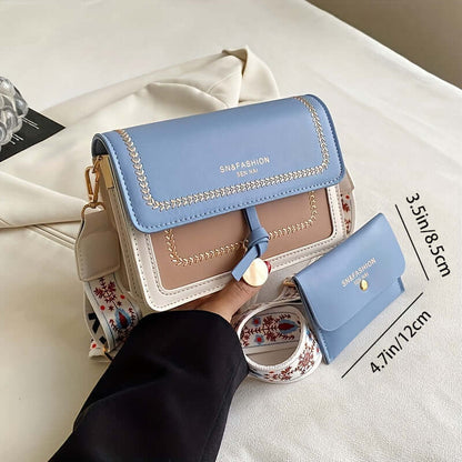 Bolso Bandolera Mujer Elegante - Cartera Cruzada con Hebilla Decorativa
