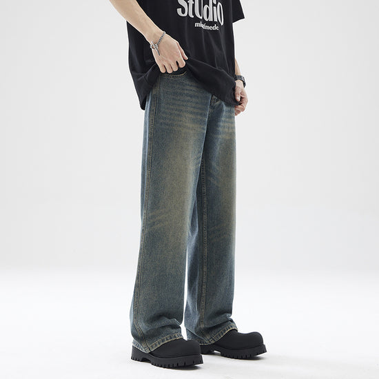 Washed Distressed Loose Jeans For Men