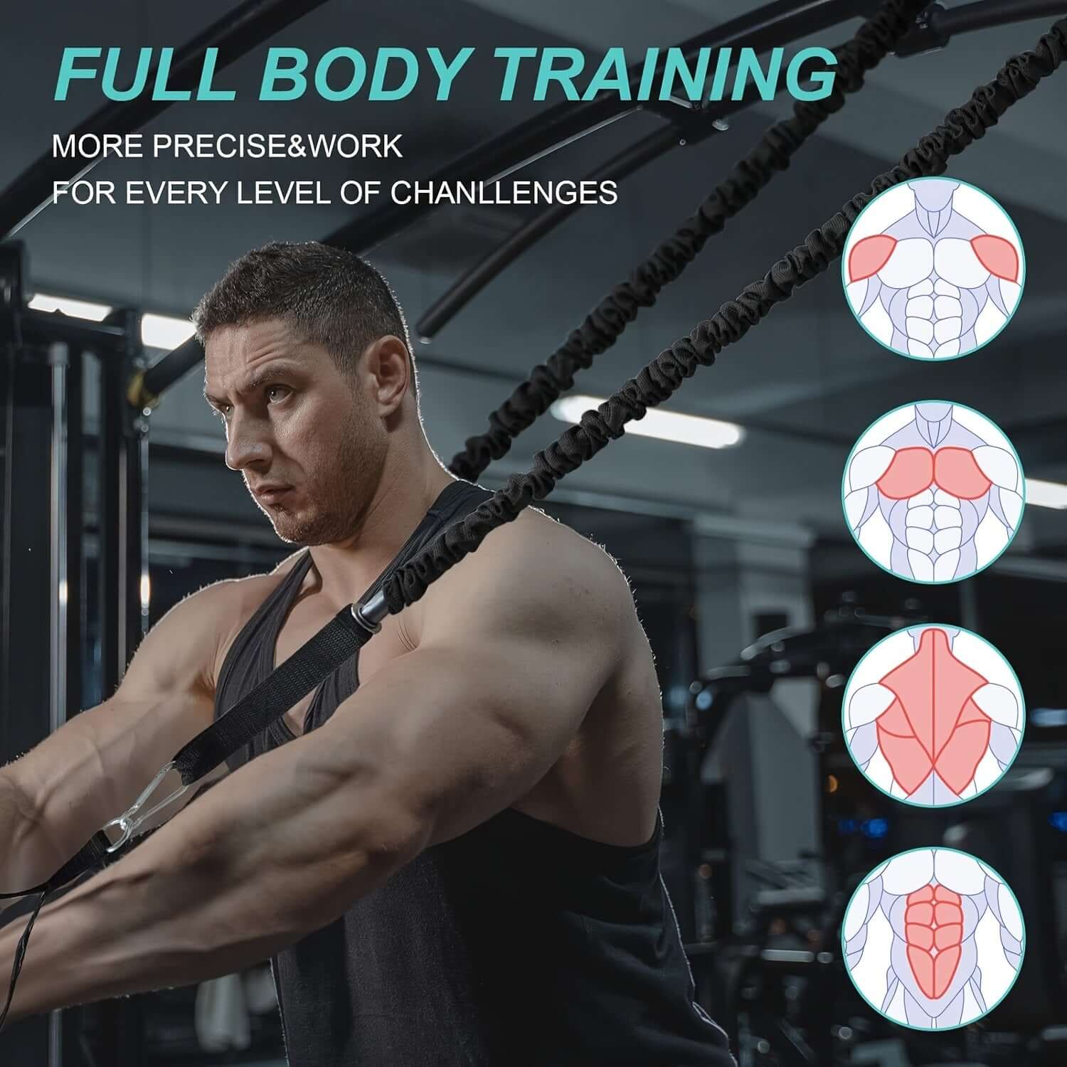 11pcs/set Push Up Board, Portable Foldable With Resistance Band,.