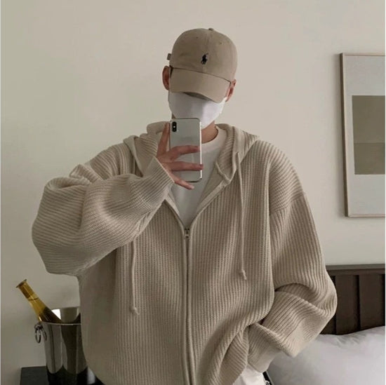 Idle Style Hooded Sweater Coat Men&