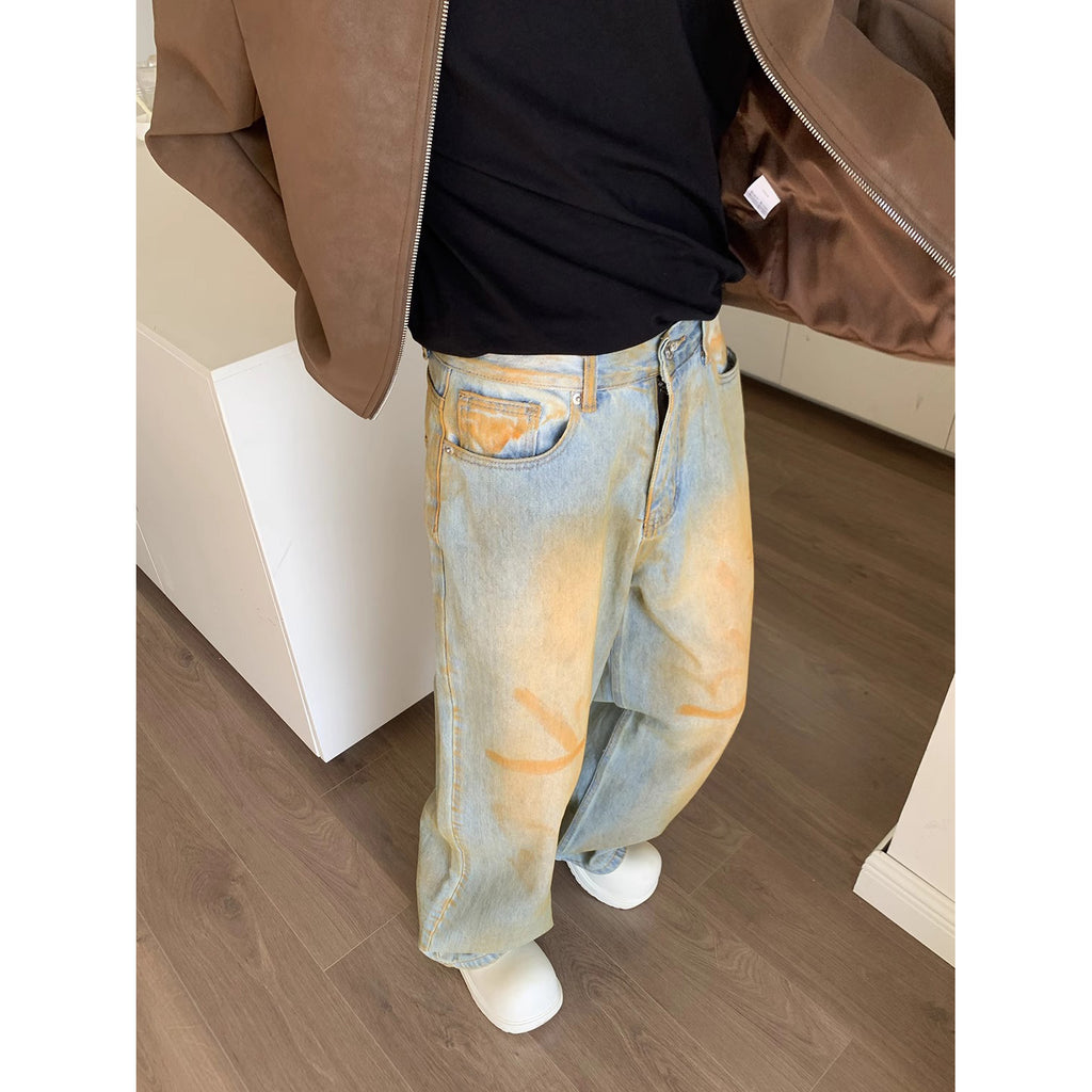 Jeans con lavado degradado de moda para hombre