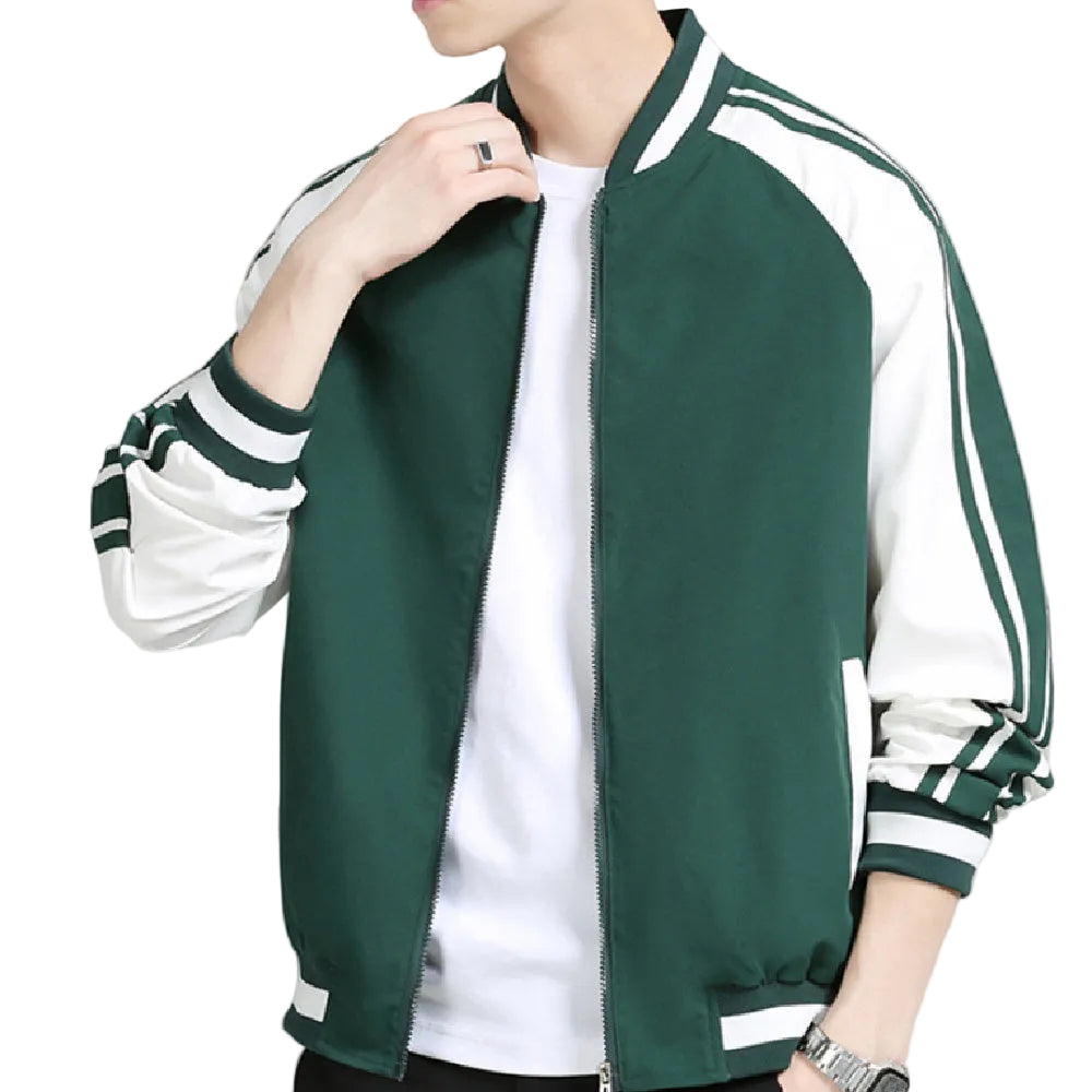 Cuello de béisbol a rayas otoño e invierno nuevo para hombre