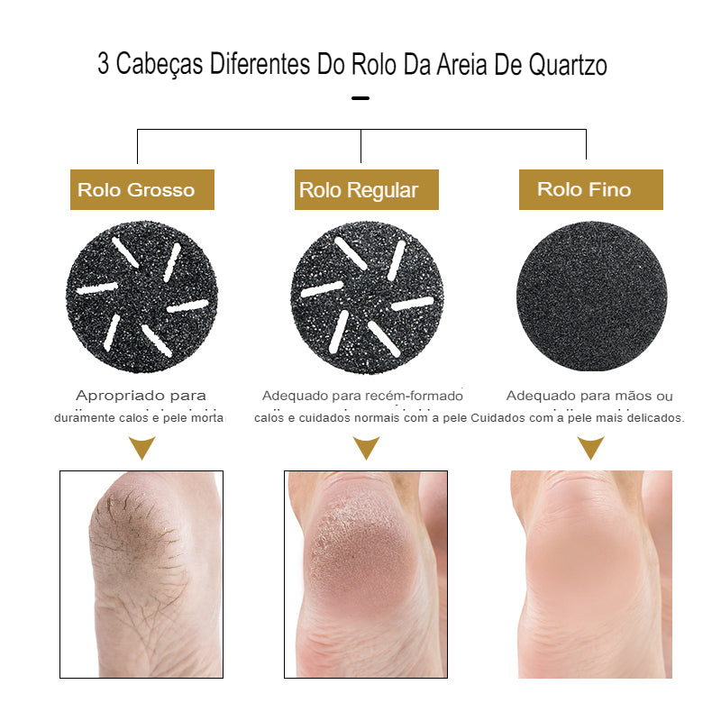 Ferramentas Elétricas de Pedicure Lixa Calcanhares Rachado e Removedor de Calos Pés. - A.S Foco