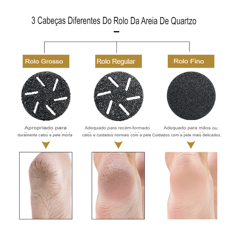 Ferramentas Elétricas de Pedicure Lixa Calcanhares Rachado e Removedor de Calos Pés. - A.S Foco
