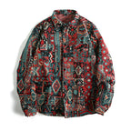 Camisa de manga larga con estampado jacquard para hombre