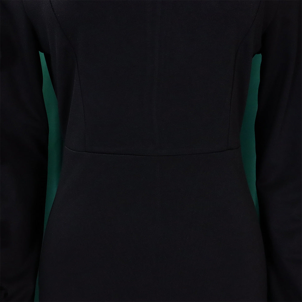 Vestido elegante de manga larga con temperamento de moda de talla grande