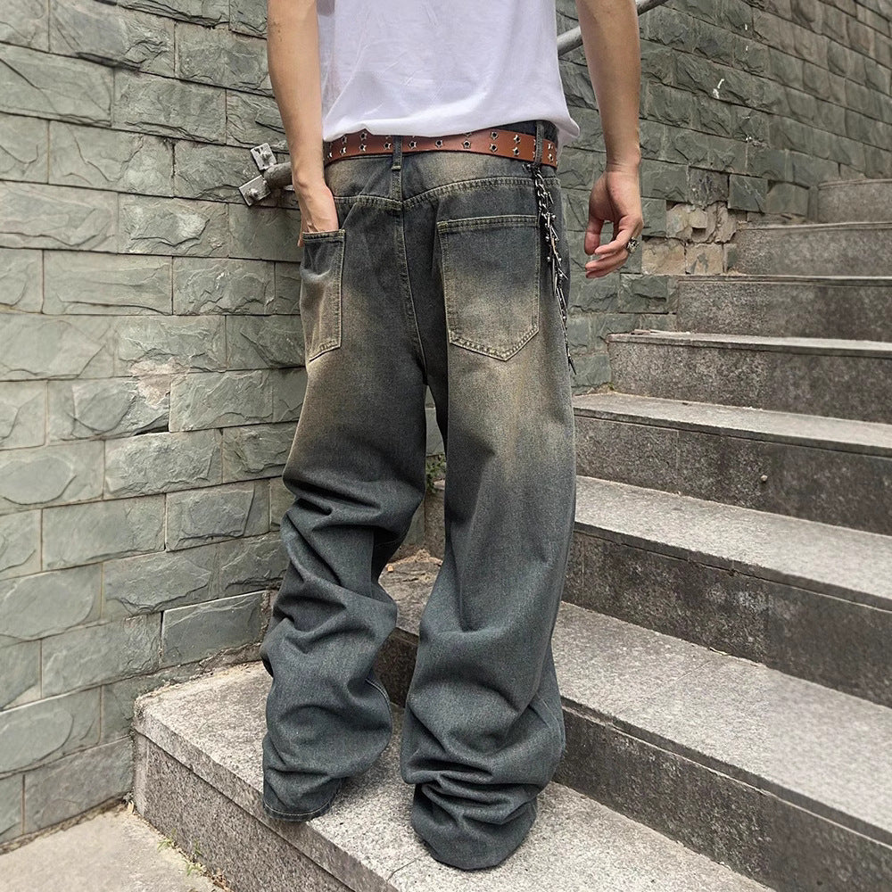 Vaqueros vintage con personalidad de moda para hombre