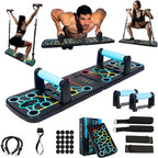 11pcs/set Push Up Board, Portable Foldable With Resistance Band,.