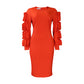 Fashion Temperament Ol Elegant Dress Plus Size Long Sleeve Dress