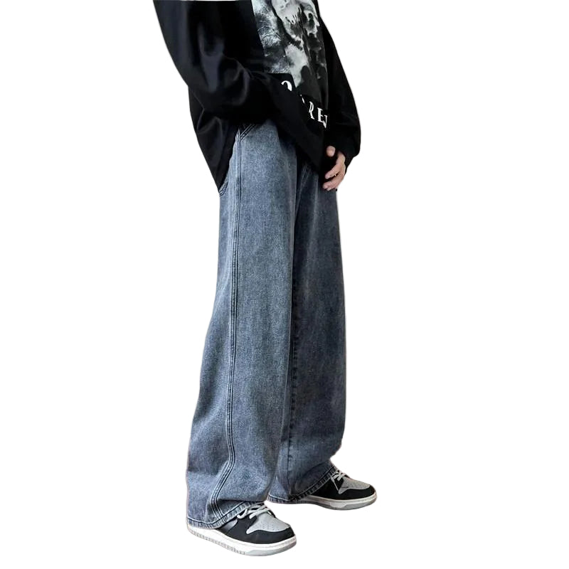 Vaqueros rectos desgastados para hombre