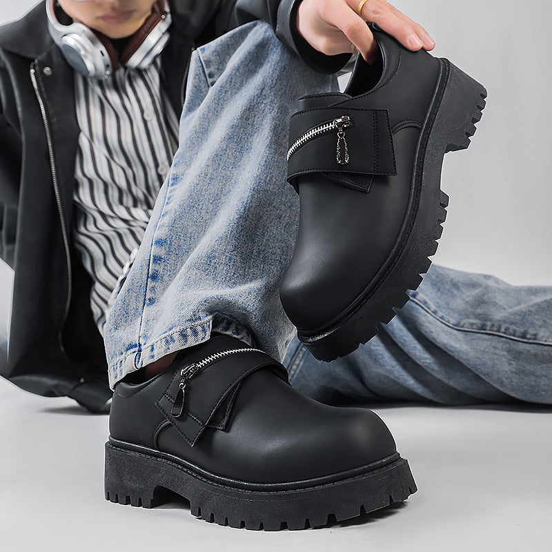 Zapatos casuales de plataforma de cuero para hombre