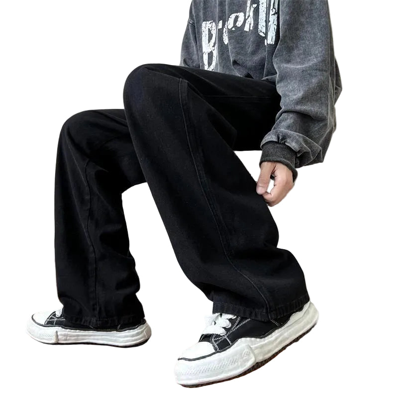 Vaqueros rectos desgastados para hombre