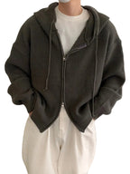 Suéter con capucha estilo inactivo para hombre, holgado, de alta calidad