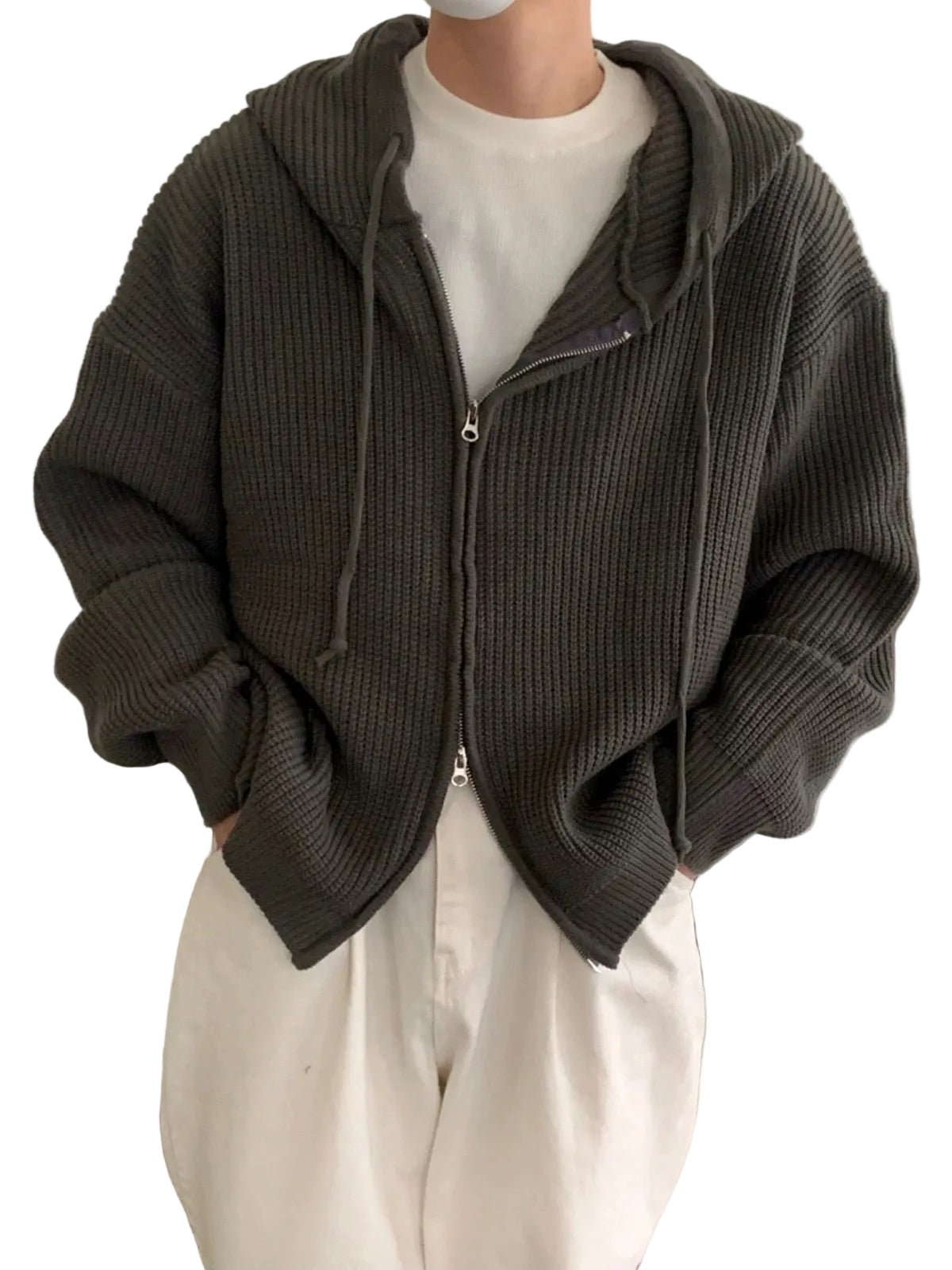 Suéter con capucha estilo inactivo para hombre, holgado, de alta calidad