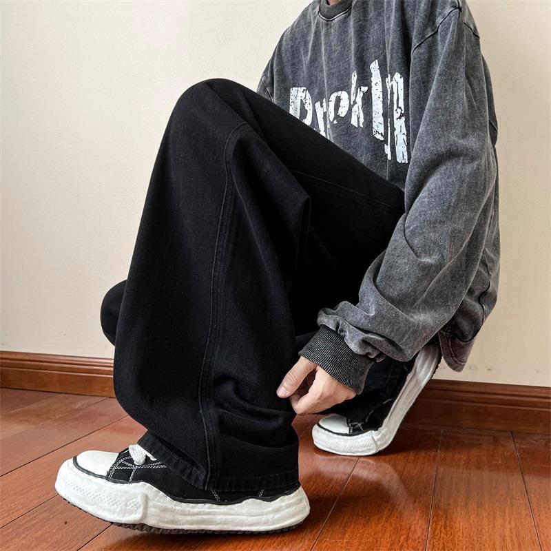 Vaqueros rectos desgastados para hombre