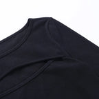 Camiseta de Mujer para Otoño – Manga Larga, Tejido de Punto y Diseño Hollow Out