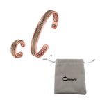 Pulseira de Cobre Magnético Anel de Energia de Cura para Mulheres Anel de Punho Ajustável em Ouro Rosa Pulseiras Bangles - A.S Foco