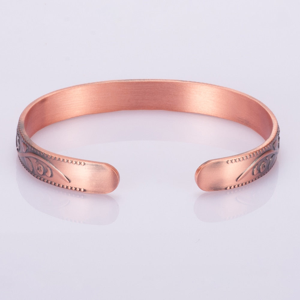 Pulseira Magnética de Cobre Puro Benefício 9mm Flor Energia Pulseira Ajustável para Mulheres - A.S Foco