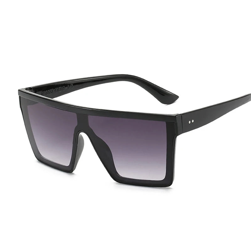 Gafas De Sol Cuadradas Negras Vintage Mujer De Gran Tamaño.