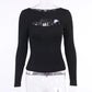 Camiseta de Mujer para Otoño – Manga Larga, Tejido de Punto y Diseño Hollow Out