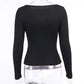 Camiseta de Mujer para Otoño – Manga Larga, Tejido de Punto y Diseño Hollow Out