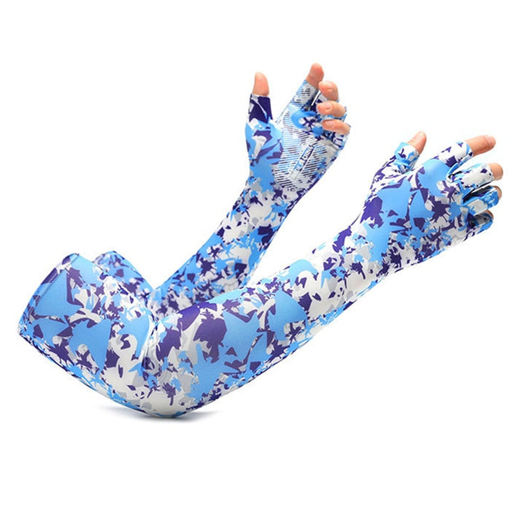 Mangas de braço esportivas proteção solar UV mangas geladas com punho de 5 dedos - A.S Foco