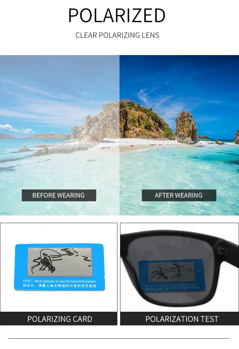 Gafas de Sol Polaroidadas Cuadradas – Estilo Vintage Unisex, Plásticas, Deportivas y con Protección UV400