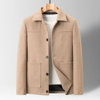 Chaqueta de lana con solapa delgada para hombre de mediana edad, tridimensional