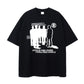 Men T-Shirt Oversized Cotton Gothic Print Punk Short