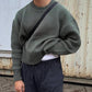 Solid Color Pullover Sweater Knitwear Men&