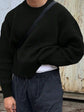 Solid Color Pullover Sweater Knitwear Men&