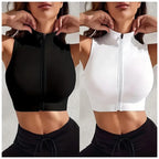 Conjunto Deportivo de 2 Piezas para Mujer – Chaleco Fitness con Cremallera y Tejido Transpirable