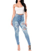 Jeans Rotos de Cintura Alta para Mujer – Pantalones Vaqueros Ajustados de Otoño S‑3XL
