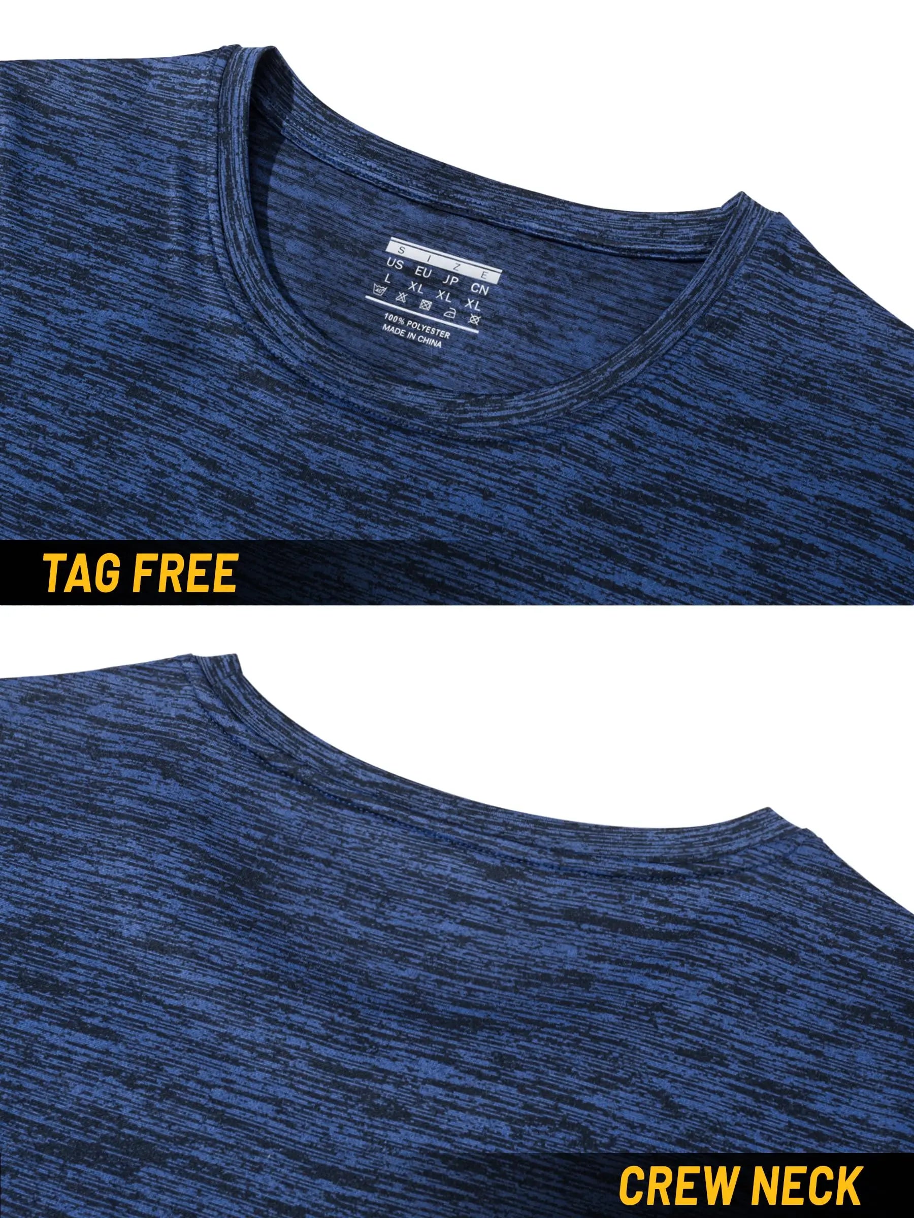 Camisetas de secado rápido TACVASEN para hombre, camisetas de running de verano