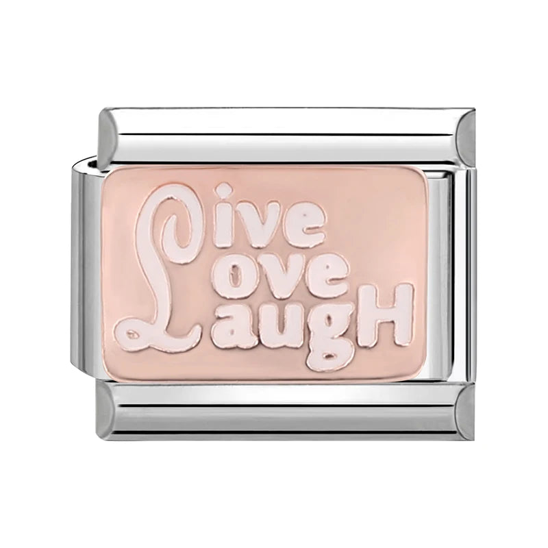 Charm Italiano de Acero Inoxidable – Diseño Ball No.8, Corazón, Cereza, Arcoíris, Gatos y Flores para Pulseras de 9mm