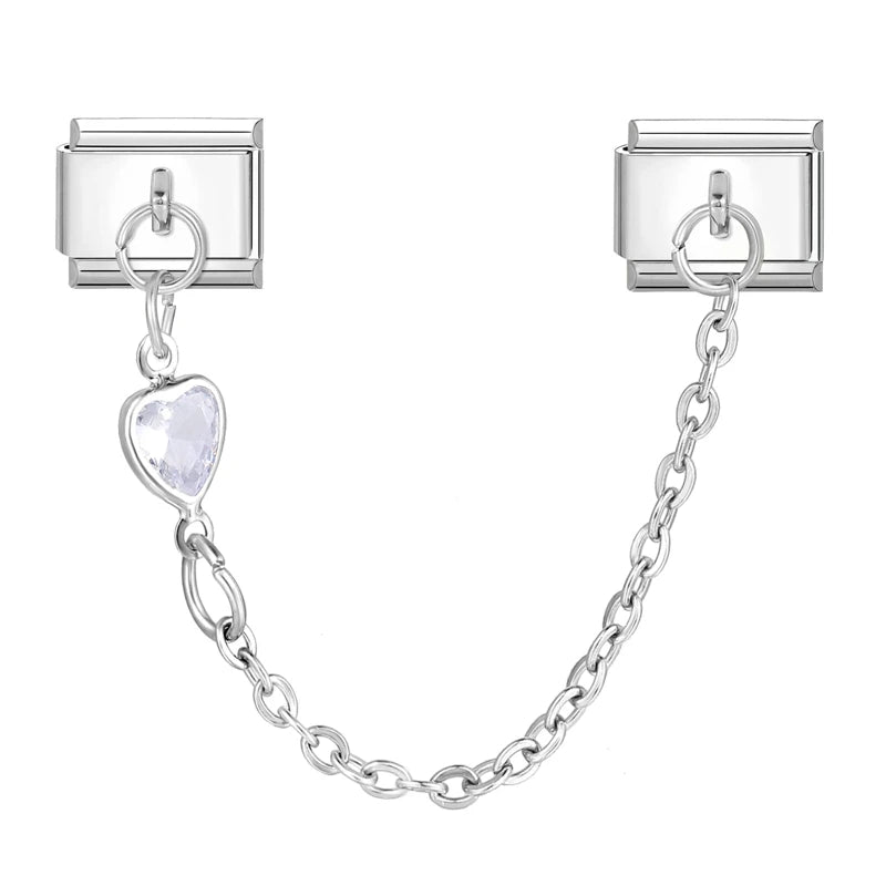 Charm Italiano de Acero Inoxidable – Diseño Ball No.8, Corazón, Cereza, Arcoíris, Gatos y Flores para Pulseras de 9mm