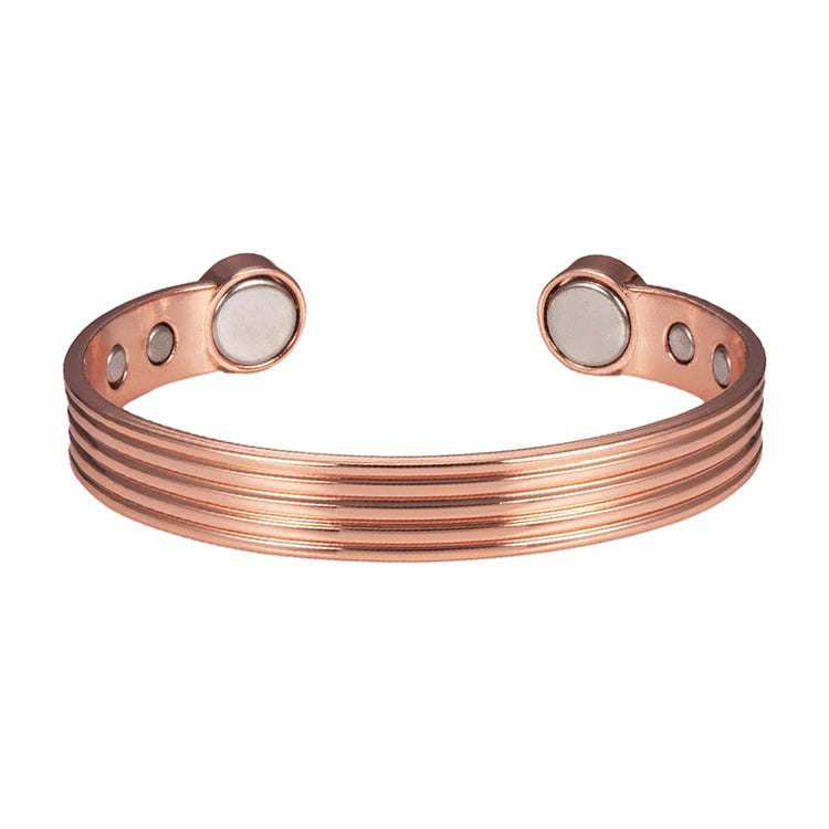Pulseiras de cobre puro para homens e mulheres pulseiras ajustáveis com listras magnéticas para artrite, saúde, ímã alto, - A.S Foco