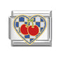 Charm Italiano de Acero Inoxidable – Diseño Ball No.8, Corazón, Cereza, Arcoíris, Gatos y Flores para Pulseras de 9mm