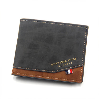 Cartera Corta para Hombre – Slim, Clásica, con Monedero y Porta Fotos en Cuero Afelpado