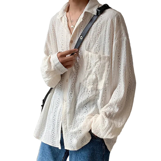 Camisa Personalizada para Hombre – Diseño Hollow Out y Malla Transpirable