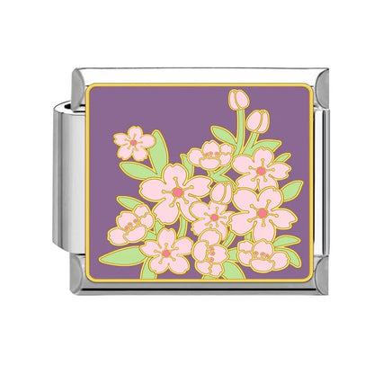 Charm Italiano de Acero Inoxidable – Diseño Ball No.8, Corazón, Cereza, Arcoíris, Gatos y Flores para Pulseras de 9mm