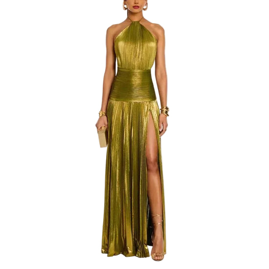 Vestido Largo de Fiesta con Corsé para Mujer – Elegante Off Shoulder con Abertura y Pliegues