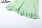 Vestido Elegante para Mujer – Diseño Cutout con Tirantes y Volantes2023