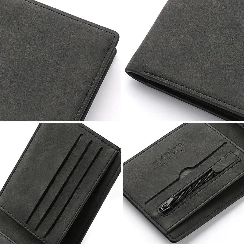 Cartera Corta para Hombre – Múltiples Ranuras,  Monedero y Diseño Plegable en Cuero PU