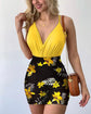 Conjunto de 2 Piezas para Mujer – Camiseta de Tirantes y Shorts con Estampado de Plantas