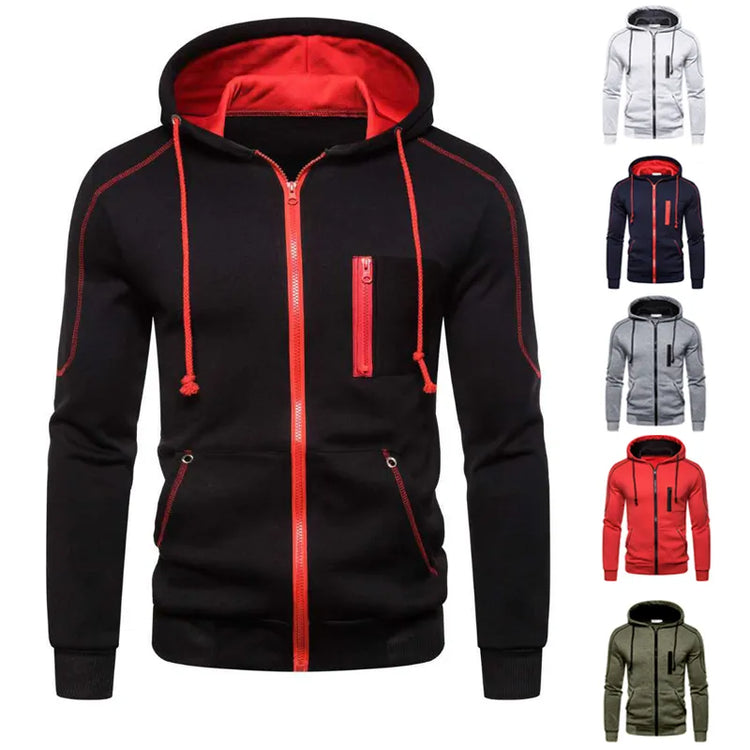 Sudadera con capucha para hombre Negro Blanco Verde militar Rojo.